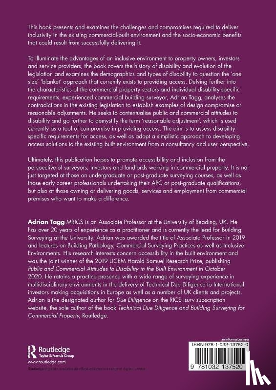 Tagg, Adrian (University of Reading - Inclusive Environments and Access to Commercial Property