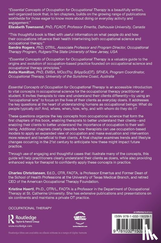 Christiansen, Charles, Haertl, Kristine - Essential Concepts of Occupation for Occupational Therapy