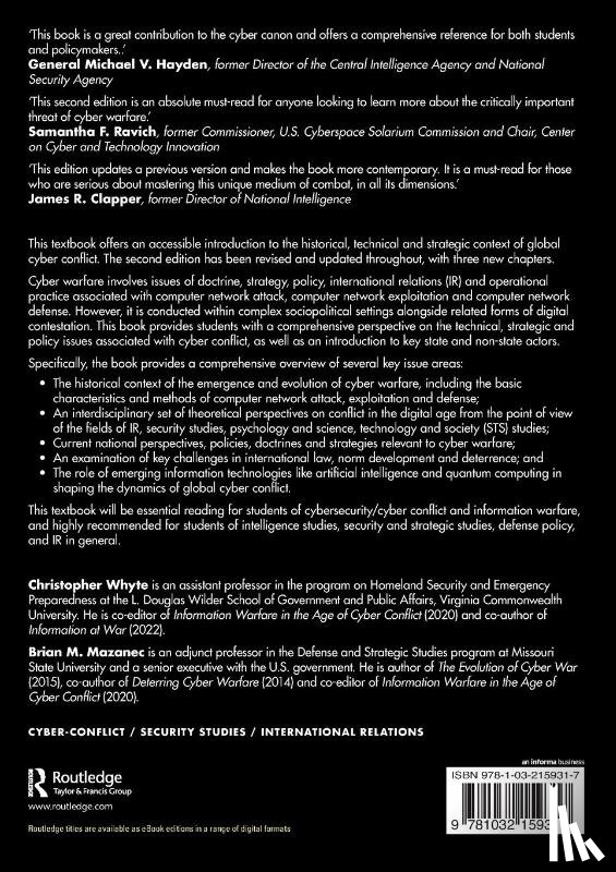 Whyte, Christopher (Virginia Commonwealth University, Mazanec, Brian (Missouri State University - Understanding Cyber-Warfare