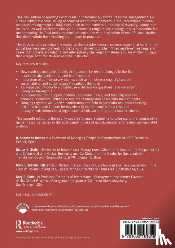  - Readings and Cases in International Human Resource Management