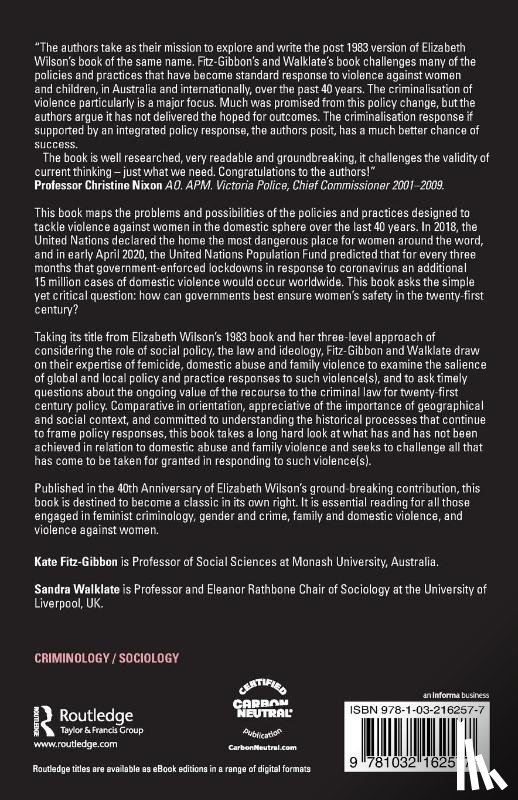 Fitz-Gibbon, Kate (Monash University, Walklate, Sandra - What Is to Be Done About Violence Against Women?