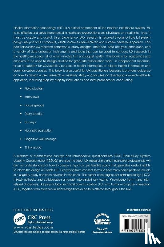 Campbell, Jessica Lynn - User Experience Research and Usability of Health Information Technology