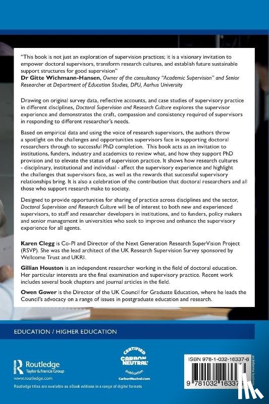 Clegg, Karen, Houston, Gillian, Gower, Owen - Doctoral Supervision and Research Culture