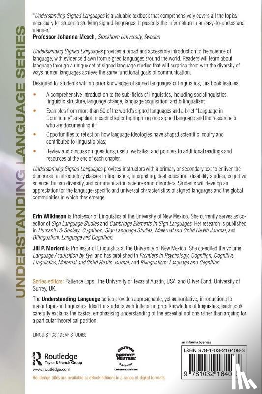 Wilkinson, Erin, Morford, Jill P. - Understanding Signed Languages