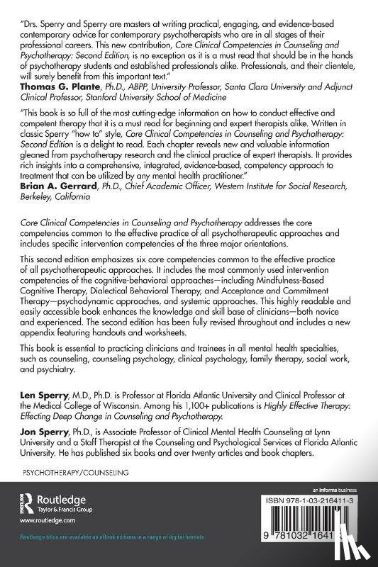 Sperry, Len (Florida Atlantic University, Sperry, Jon - Core Clinical Competencies in Counseling and Psychotherapy