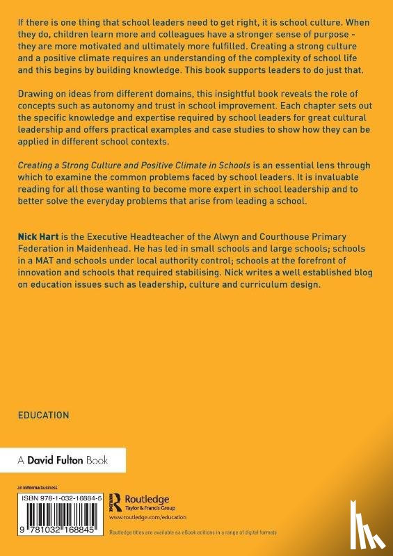 Hart, Nick - Creating a Strong Culture and Positive Climate in Schools