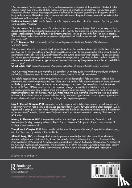 Russell-Chapin, Lori A. (Bradley University, Sherman, Nancy E. (Bradley University, Chapin, Theodore J. (Chapin & Russell Associates, Ivey, Allen E. (University of Massachusetts–Amherst - Your Supervised Practicum and Internship