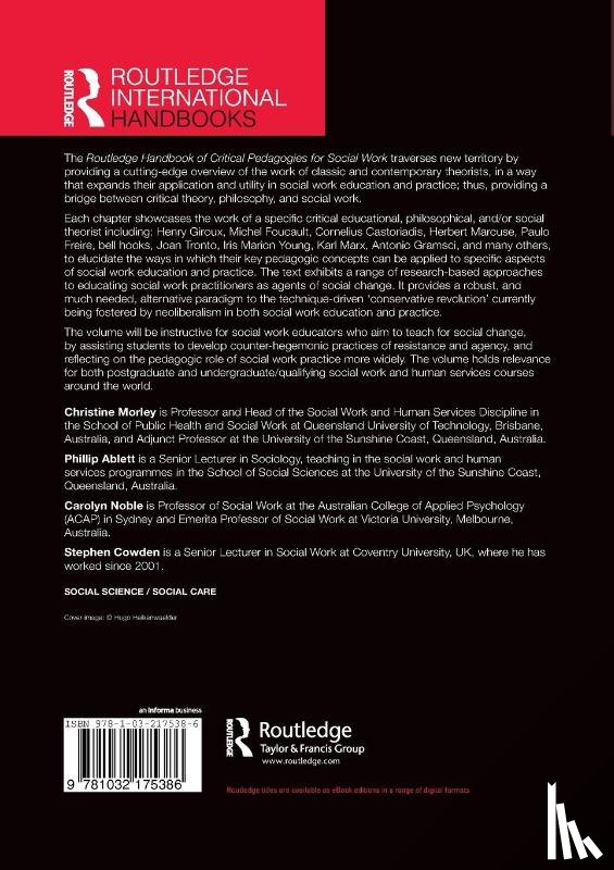  - The Routledge Handbook of Critical Pedagogies for Social Work