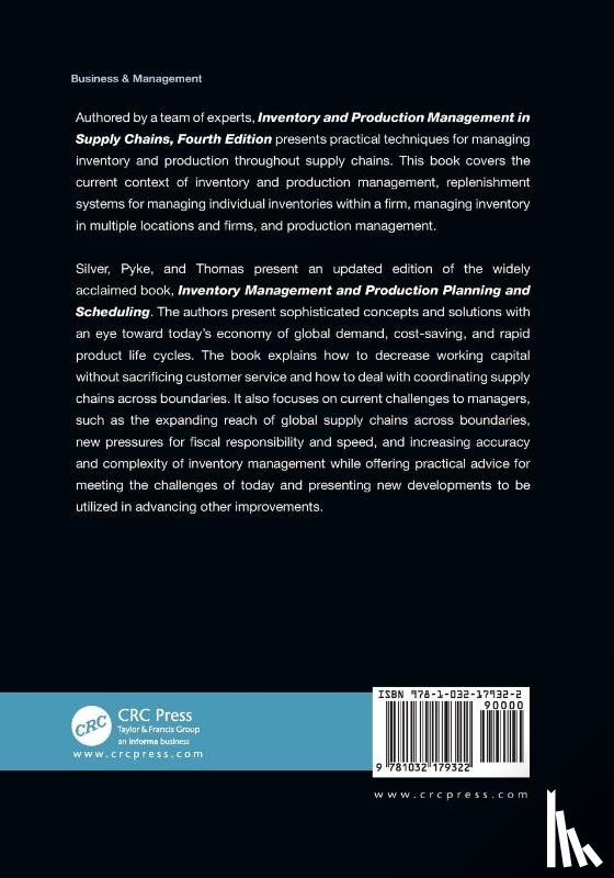 Silver, Edward A. (University of Calgary, Pyke, David F. (University of San Diego, Thomas, Douglas J. (Pennsylvania State University) - Inventory and Production Management in Supply Chains
