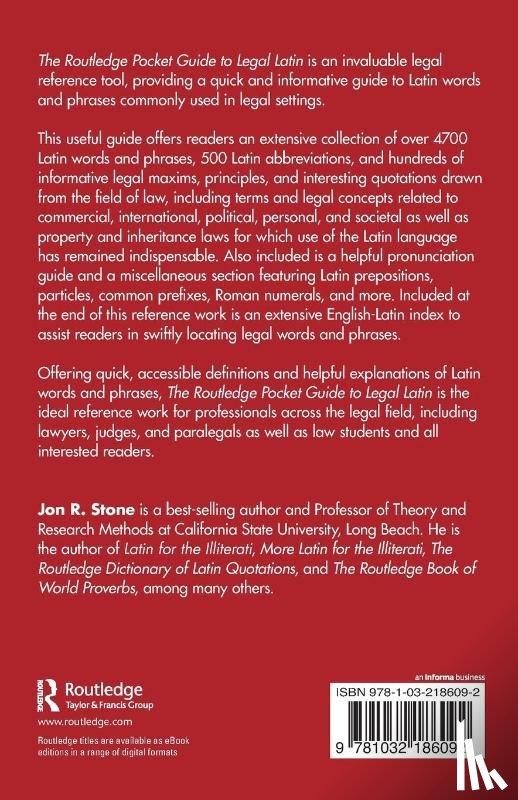 Stone, Jon R. - The Routledge Pocket Guide to Legal Latin