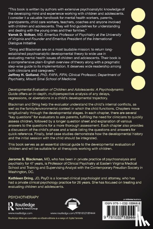 Blackman, Jerome S., Dring, Kathleen - Developmental Evaluation of Children and Adolescents