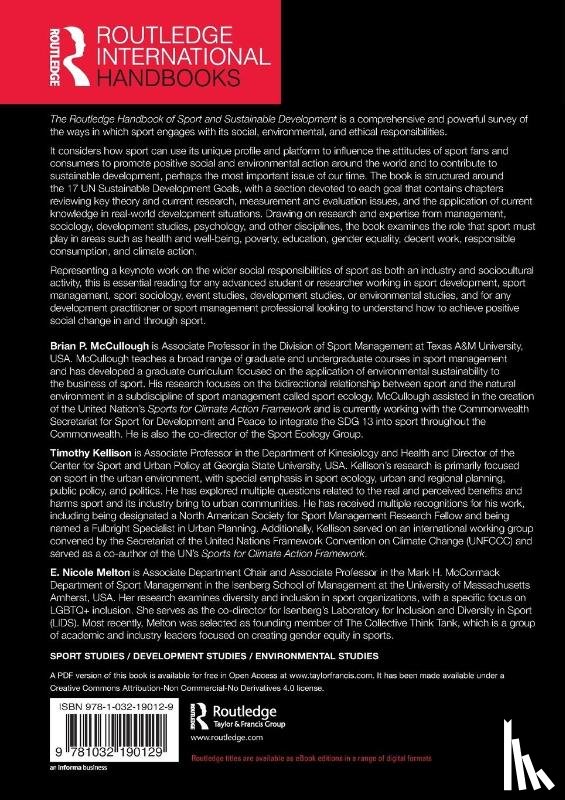  - The Routledge Handbook of Sport and Sustainable Development