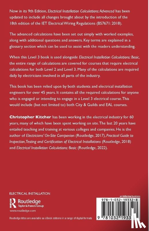 Kitcher, Christopher (College Lecturer - Electrical Installation Calculations