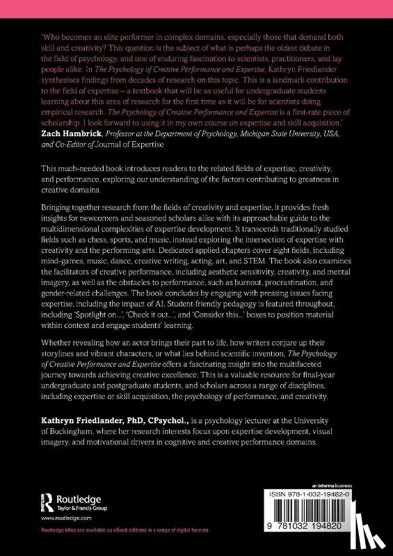 Friedlander, Kathryn - The Psychology of Creative Performance and Expertise