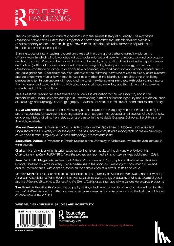  - The Routledge Handbook of Wine and Culture