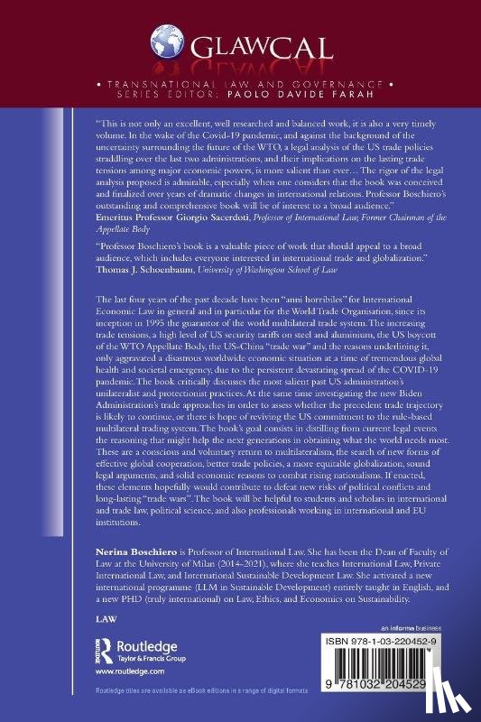 Boschiero, Nerina (Universita degli Studi di Milano - US Trade Policy, China and the World Trade Organisation