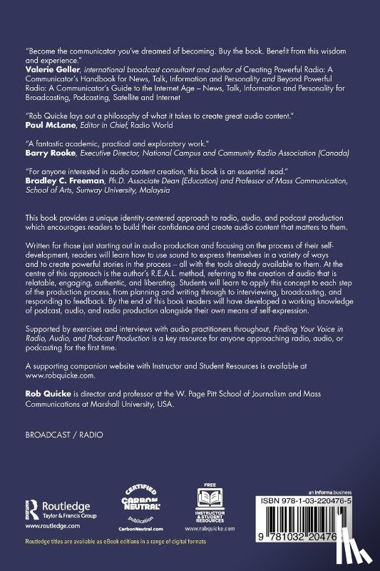 Quicke, Rob - Finding Your Voice in Radio, Audio, and Podcast Production