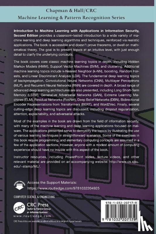 Stamp, Mark (Department of Computer Science - Introduction to Machine Learning with Applications in Information Security