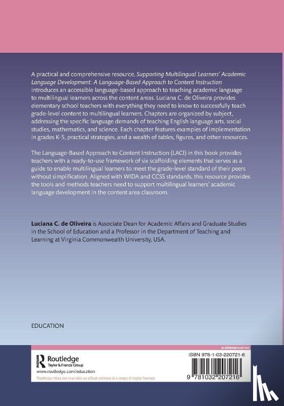 de Oliveira, Luciana C. (Virginia Commonwealth University - Supporting Multilingual Learners’ Academic Language Development