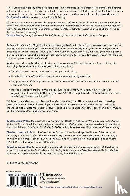 Crace, R. Kelly, Hardy, Charles J., Crace, Robert L. - Authentic Excellence for Organizations