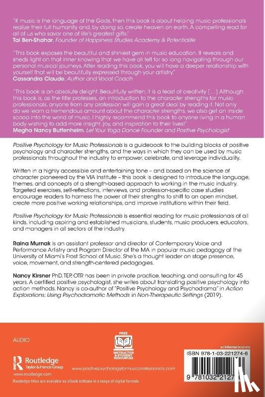 Murnak, Raina, Kirsner, Nancy - Positive Psychology for Music Professionals