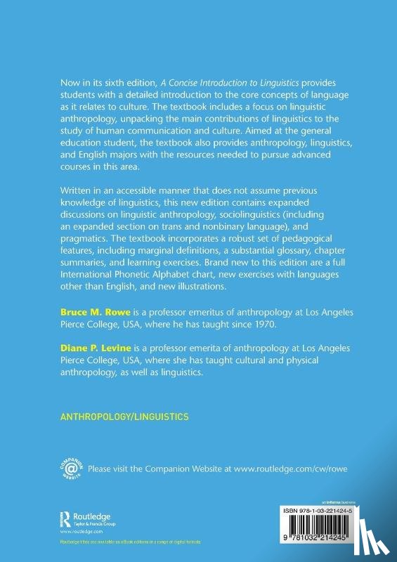 Rowe, Bruce M. (Pierce College, Levine, Diane P. (Pierce College - A Concise Introduction to Linguistics