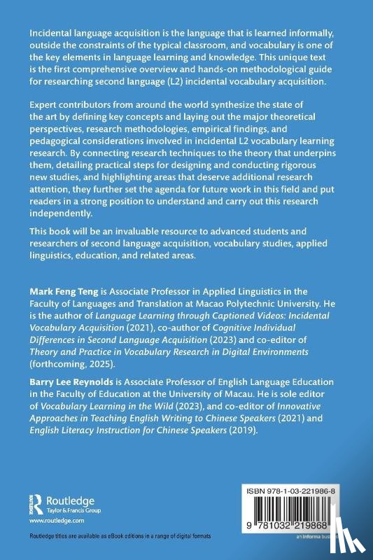  - Researching Incidental Vocabulary Learning in a Second Language