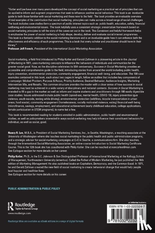Lee, Nancy R. (University of Washington, Kotler, Philip (Kellogg School of Management - Success in Social Marketing