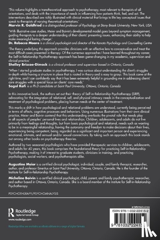 Meier, Augustine, Boivin, Micheline - Self-in-Relationship Psychotherapy