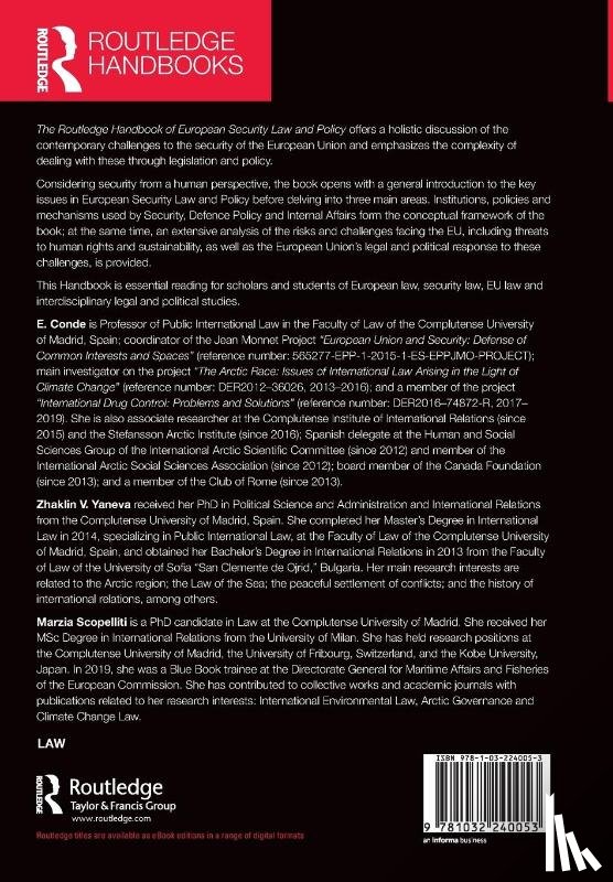  - The Routledge Handbook of European Security Law and Policy