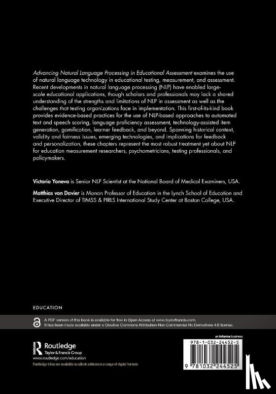 - Advancing Natural Language Processing in Educational Assessment