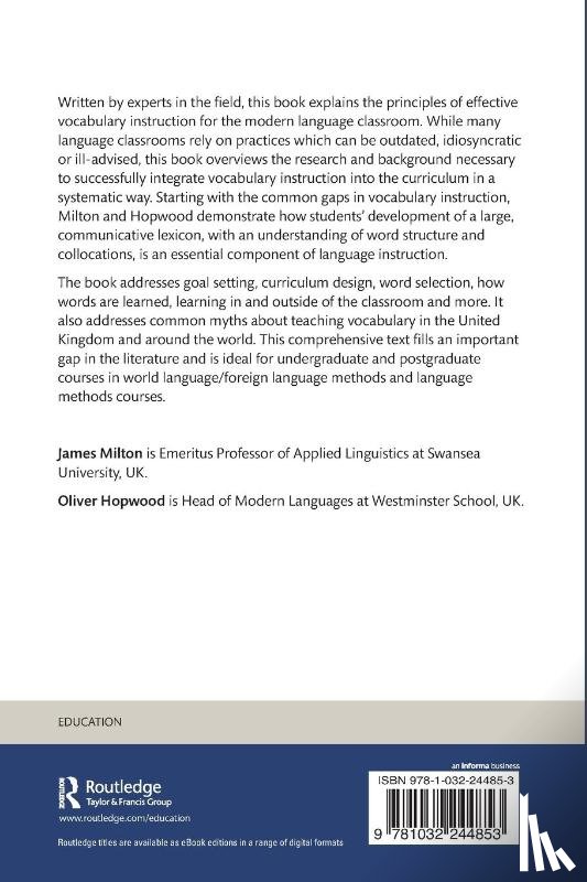 Milton, James (Swansea University, Hopwood, Oliver (Westminster School - Vocabulary in the Foreign Language Curriculum