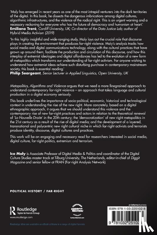 Maly, Ico (Tilburg University - Metapolitics, Algorithms and Violence