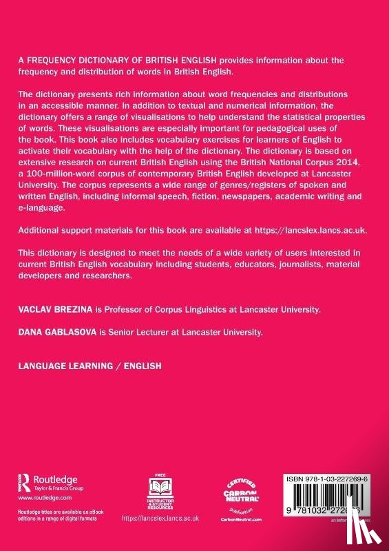 Brezina, Vaclav, Gablasova, Dana - A Frequency Dictionary of British English