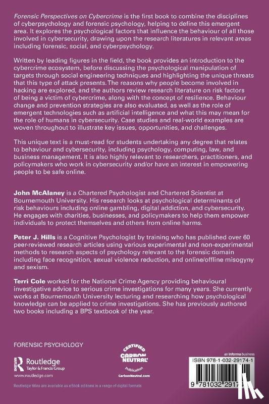 McAlaney, John (Bournemouth University, Hills, Peter J., Cole, Terri - Forensic Perspectives on Cybercrime