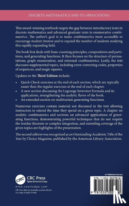 Bona, Miklos (University of Florida - Introduction to Enumerative and Analytic Combinatorics