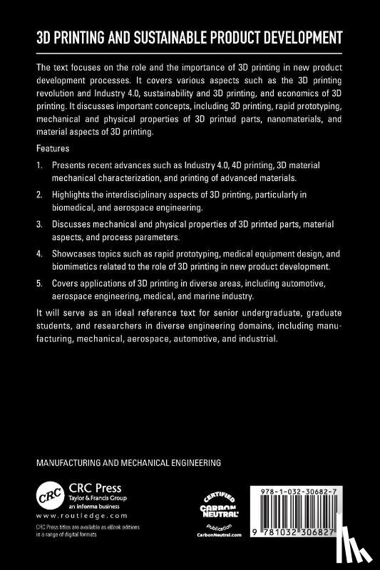  - 3D Printing and Sustainable Product Development