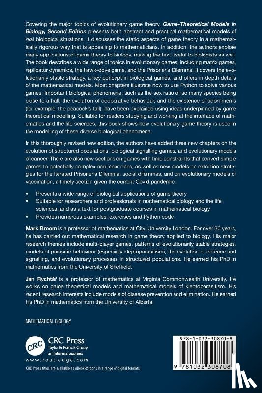 Broom, Mark (City, Rychtar, Jan (Virginia Commonwealth University - Game-Theoretical Models in Biology