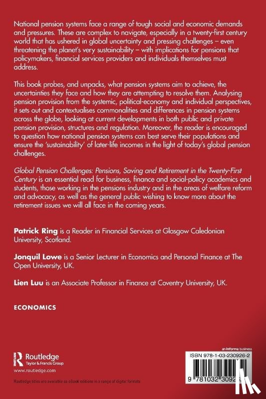 Ring, Patrick J., Lowe, Jonquil (Open University, Luu, Lien (University of Northampton - Global Pension Challenges