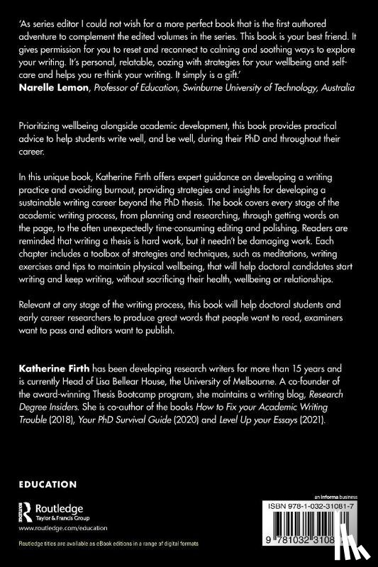 Firth, Katherine (University of Melbourne - Writing Well and Being Well for Your PhD and Beyond