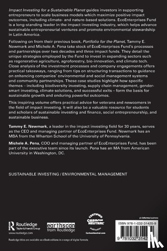 Newmark, Tammy E., Pena, Michele A. (both at EcoEnterprises Fund - Impact Investing for a Sustainable Planet