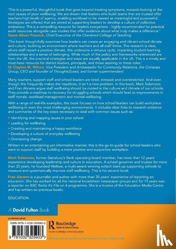 Solomons, Mark, Abrams, Fran - What Makes Teachers Unhappy, and What Can You Do About It? Building a Culture of Staff Wellbeing