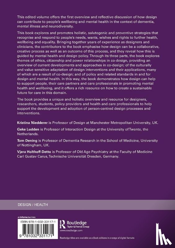  - Design for Dementia, Mental Health and Wellbeing