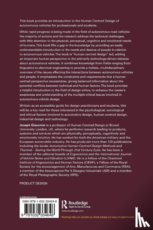 Giacomin, Joseph - Humans and Autonomous Vehicles