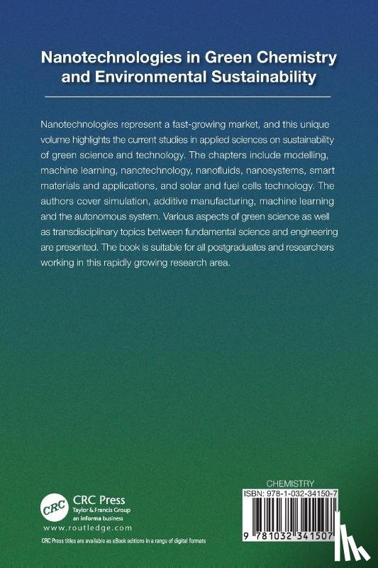 - Nanotechnologies in Green Chemistry and Environmental Sustainability