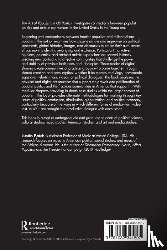 Patch, Justin (Vassar College - The Art of Populism in US Politics