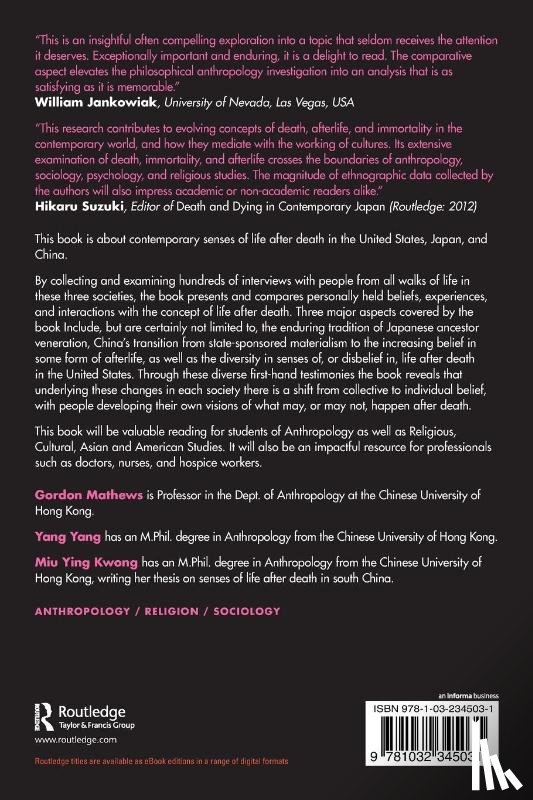 Mathews, Gordon, Yang, Yang, Kwong, Miu Ying - Life After Death Today in the United States, Japan, and China