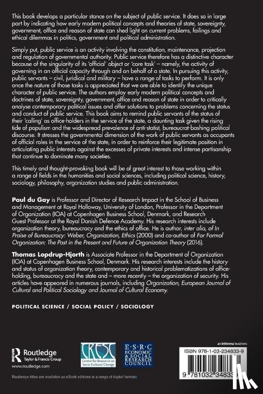 Du Gay, Paul (Copenhagen Business School, Lopdrup-Hjorth, Thomas - For Public Service