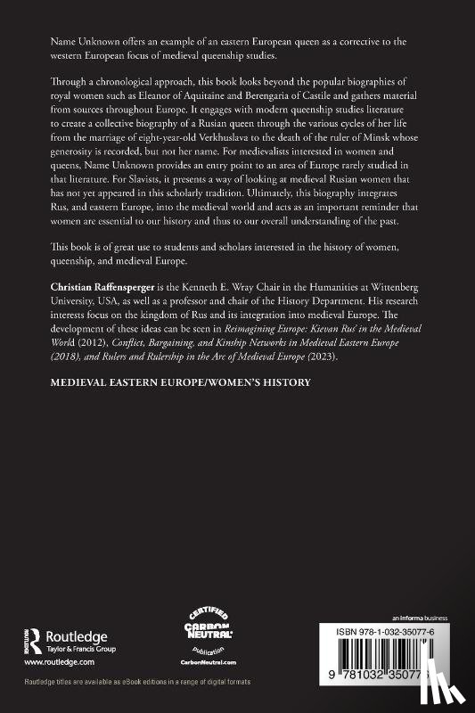 Raffensperger, Christian (Wittenberg University - Name Unknown: The Life of a Rusian Queen