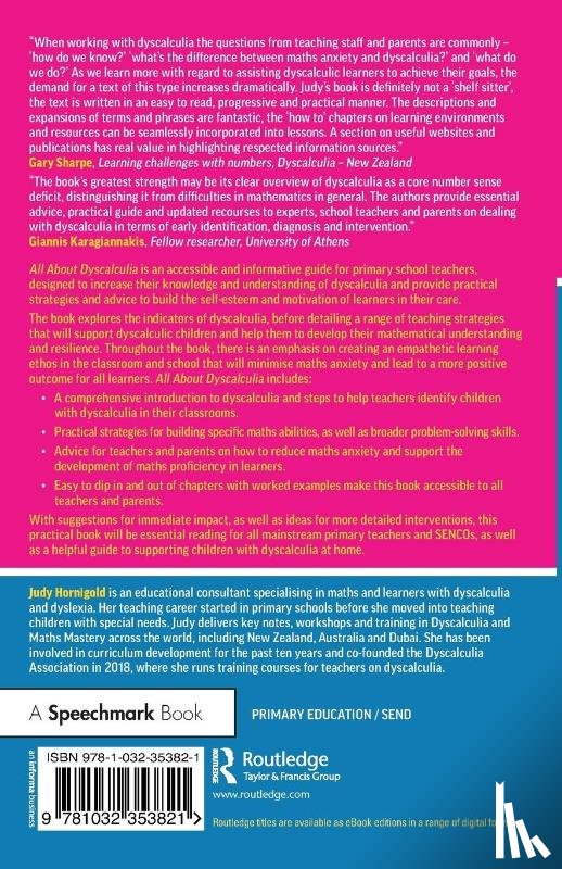 Hornigold, Judy - All About Dyscalculia: A Practical Guide for Primary Teachers